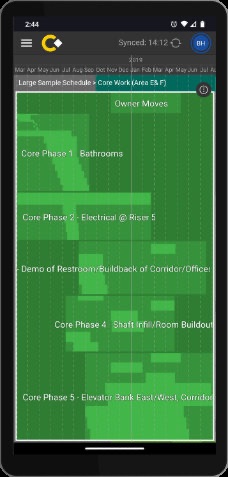 Concourse schedule on a phone